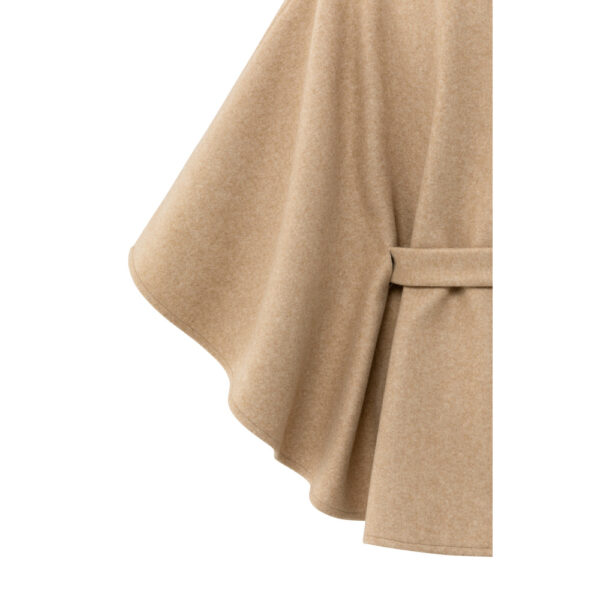 Soft woven poncho with collar and belt - Afbeelding 4