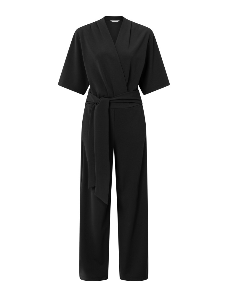 Jumpsuit met strikceintuur en lange doorschijnende mouwen - Afbeelding 4