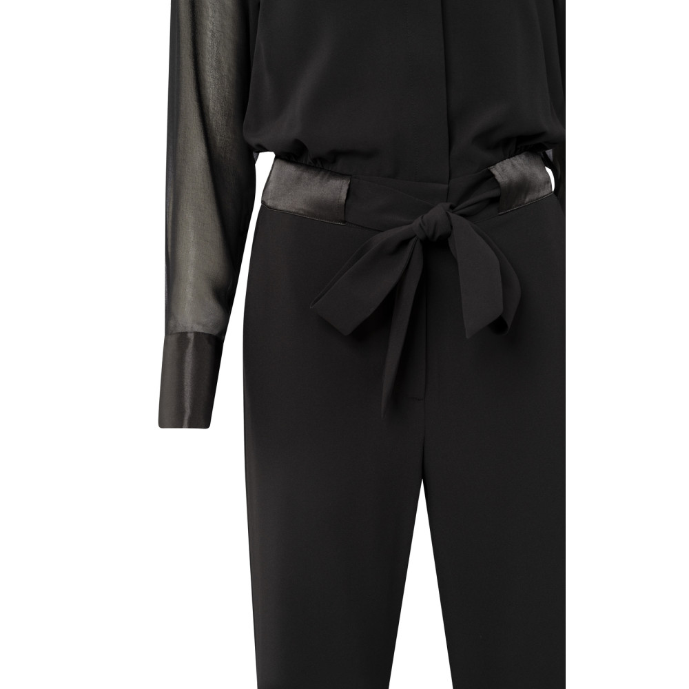 Jumpsuit met strikceintuur en lange doorschijnende mouwen - Afbeelding 3
